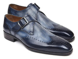 Image Title Paul Parkman Wingtip Single Monkstraps Navy Shoes (ID#98F54-NVY)