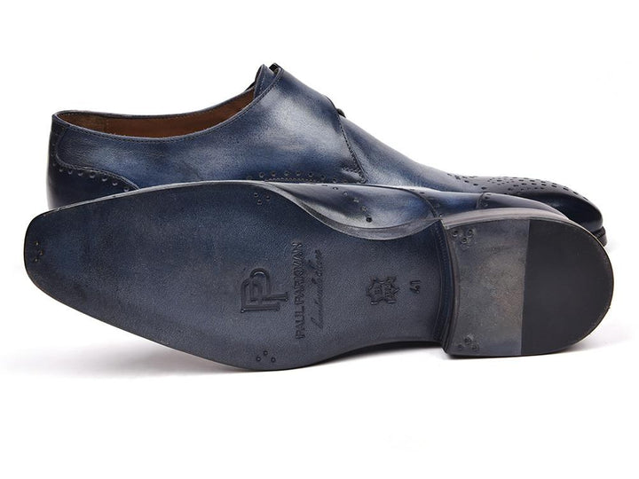 Paul Parkman Wingtip Single Monkstraps Navy Shoes (ID#98F54-NVY) Size 7.5 D(M) US