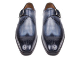 Image Title Paul Parkman Wingtip Single Monkstraps Navy Shoes (ID#98F54-NVY) Size 9-9.5 D(M) US