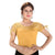 Designer Gold Non-Padded Stretchable Round Neck Short Sleeves With Dori Saree Blouse Crop Top (A-70-Gold)