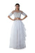 Snow White Scalloped Yoke Feather & Pearls Hand Embroidered Blouse with a 5 Layer Lehenga