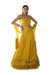 Mustard Yellow Mirror Embroidery Blouse paired with a Double Layered Ruffle Lehenga & Tassel Dupatta