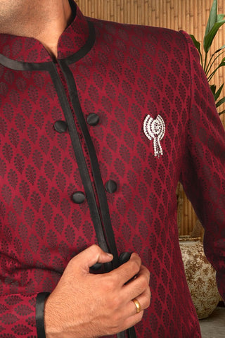 Image Title Apple Cut Indian Wedding Indo-Western Sherwani for Men -BL1033