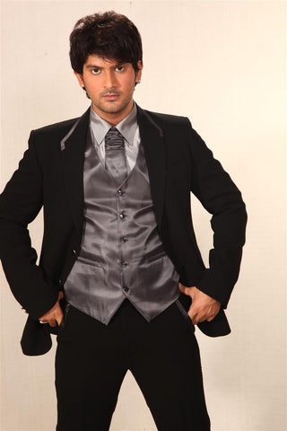 Image Title Unique Black and Grey 5-Piece Designer Wedding Suit- BL3005