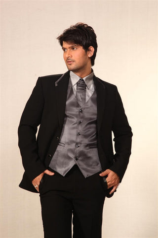 Image Title Unique Black and Grey 5-Piece Designer Wedding Suit- BL3005