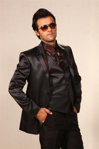 Image Title Majestic Wine Color Wedding Reception Tuxedo Suit-BL3010