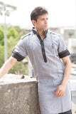 Image Title Stylish Grey Pathani Suit with Jacket Indian Traditional Sangeet Kurta Set- BL4037SNT