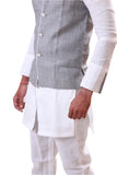 Image Title White Pathani Suit With Jacket Indian Traditional Kurta Set- BL4042SNT