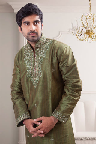 Image Title Dark Green Indian Traditional Kurta Set- BL4045SNT