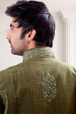 Image Title Dark Green Indian Traditional Kurta Set- BL4045SNT