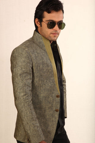 Image Title Contemporary Light Green Blazer For Men - BL5004SNT