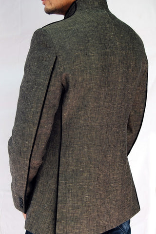 Image Title IN Vogue Grey Linen Blazer For Men - BL5013SNT