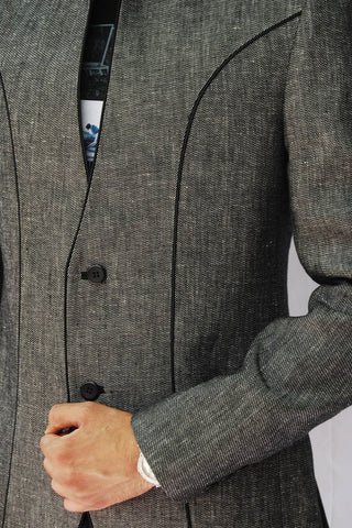 Image Title Astonishing Modern Grey Linen Blazer For Men - BL5015SNT