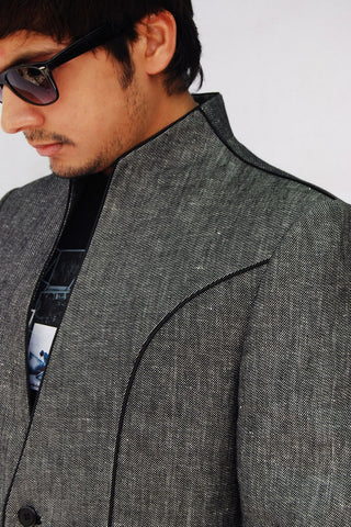 Image Title Astonishing Modern Grey Linen Blazer For Men - BL5015SNT