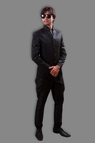 Image Title Designer Indian Traditional Black Blazer For Men - BL5054SNT
