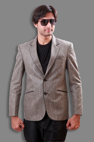 Image Title Trendy Grey Lenin Blazer For Men - BL5057SNT