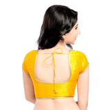 Designer Indian Traditional Yellow Round Neck Saree Blouse Choli (CO-193Sl-Yellow)