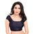 Lovely Stone Work Designer Indian Traditional Navy-Blue Round Neck Saree Blouse Choli (CO-202SL-Navy-Blue)