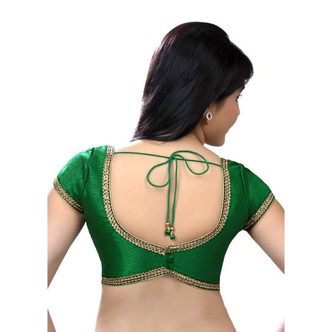 Image Title Designer Indian Traditional Green Sweetheart-Neck Saree Blouse Choli (CO-203-Green)