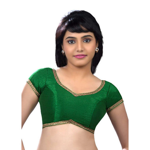 Image Title Designer Indian Traditional Green Sweetheart-Neck Saree Blouse Choli (CO-203-Green)