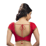 Designer Indian Traditional Red Sweetheart-Neck Saree Blouse Choli (CO-203-Red)