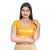 Elegant Simple Shimmer Dark-Gold Designer Indian Traditional Round Neck Saree Blouse Choli (CO-289-Dark-Gold)