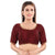 Simple Zari Work Dark-Maroon Designer Indian Traditional Round Neck Saree Blouse Choli (CO-729-Dark-Maroon)