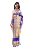 Radiant Blue Silk Sari-SS01