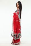 Flamboyant and Dazzling Red Wedding Sari