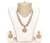 Floret Gold Necklace Set with Earrings and Tika- JW2021