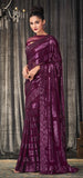Image Title Innara Beauty Purple Georgette Sequined Pre-Pleated Ready-Made Sari -INN-2305