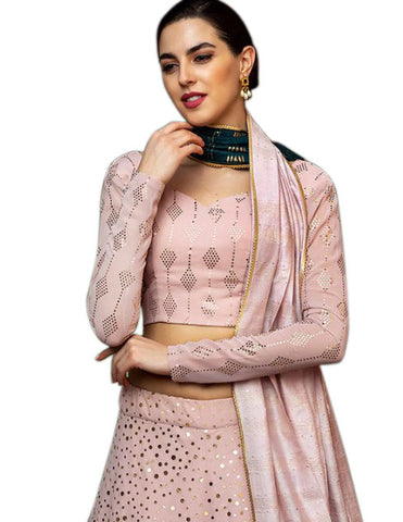 Image Title Opulent Pink Party Lehenga Choli- SNT11018