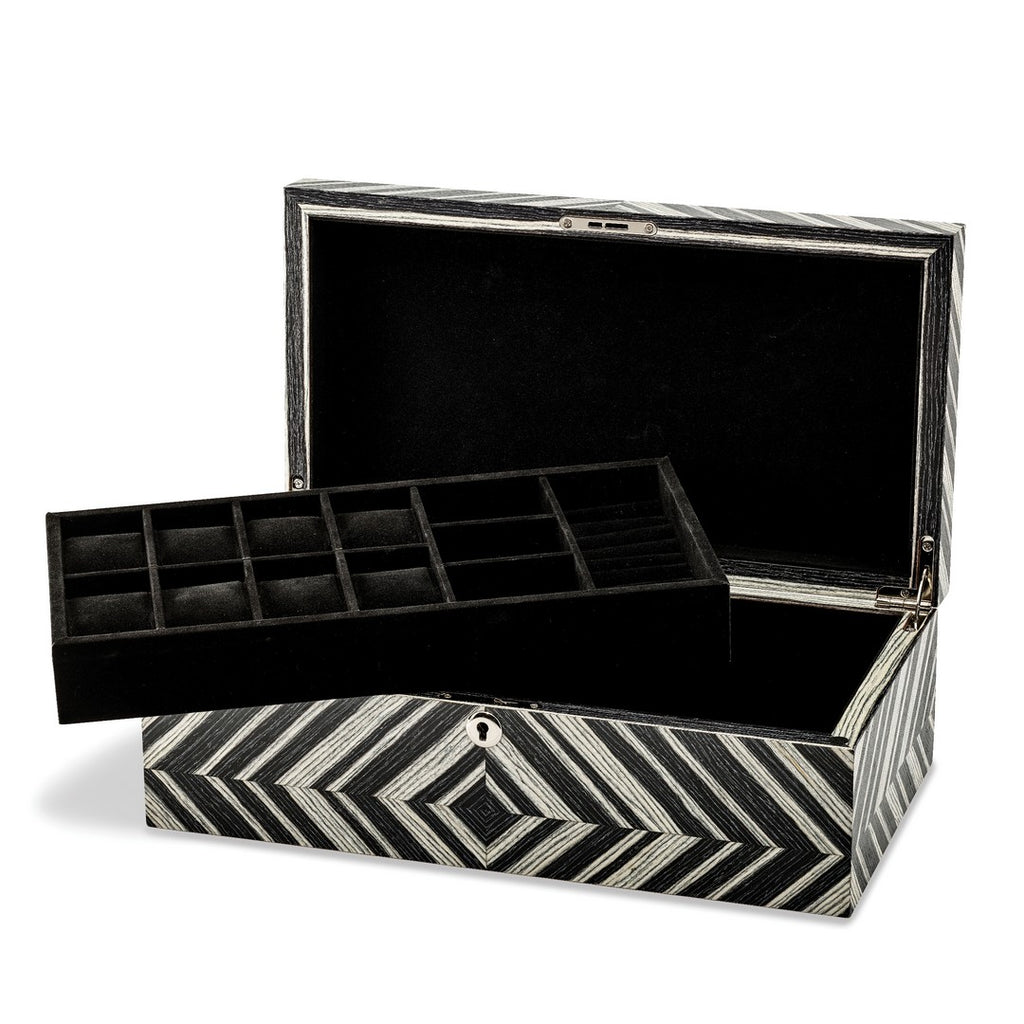 Image Title Brazilian Wild Walnut Veneer Locking Jewelry Box