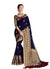 Designer Indian Traditional Navy Blue Jacquard Pre-Pleated Ready-Made Sari-JWL-JJ5901