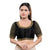 Graceful Black Designer Indian Traditional Round Neck Saree Blouse Choli (KP-230ELB-Black)