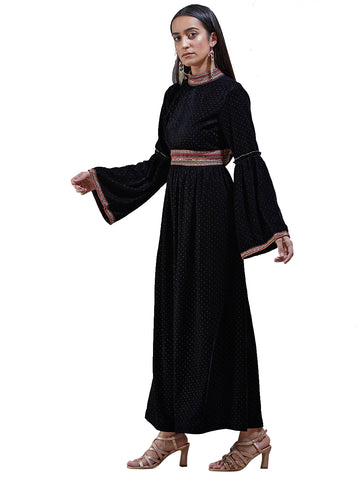 Image Title Ritu Kumar Black Embroidered Kurta Dress
