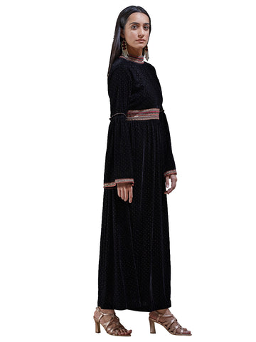 Image Title Ritu Kumar Black Embroidered Kurta Dress