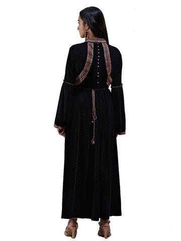 Image Title Ritu Kumar Black Embroidered Kurta Dress
