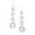 Rivka Friedman White Rhodium Clad Faceted RockCrystal Multi Drop Leverback Earrings