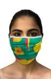 Masaba ReUsable Washable Unisex Face Mask - Double Layered Basil Crayon Flowers Print