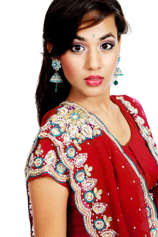 Image Title Diamonds Pink Ready-made Pre-Stitched Saree