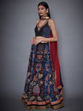 RI-Ritu-Kumar-Black-And-Indigo-Embroidered-Lehenga-With-Dupatta-Side-View2