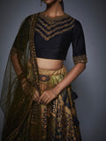 RI-Ritu-Kumar-Black-And-Olive-Green-Zardozi-Lehenga-Set-CloseUp