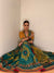 RI Ritu Kumar Bottle Green & Mustard Ikat Lehenga Set