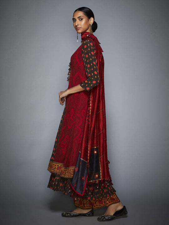 RI-Ritu-Kumar-Brown-And-Brick-Red-Thread-Embroidered-Suit-Side-View1