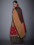 RI-Ritu-Kumar-Burgundy-And-Black-Embroidered-Kurta-With-Dupatta-And-Palazzo-Side-View1