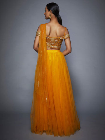 Image Title RI-Ritu-Kumar-Burnt-Orange-Floral-Lehenga-Set-Back