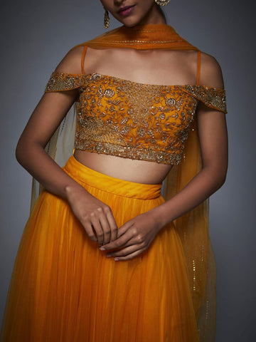 Image Title RI-Ritu-Kumar-Burnt-Orange-Floral-Lehenga-Set-CloseUp