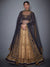 RI Ritu Kumar Gold & Navy Embroidered Lehenga Set