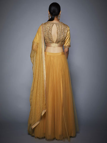Image Title RI-Ritu-Kumar-Gold-Zardozi-Lehenga-Set-Back-View